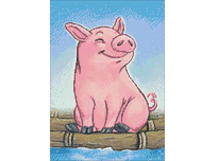 Алмазная вышивка «Свинка-путешественница» — картинка 2