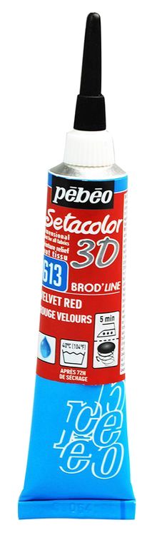Контур по ткани с «опухающим« эффектом Setacolor 3D, цвет: красный бархат, 20 мл, PEBEO