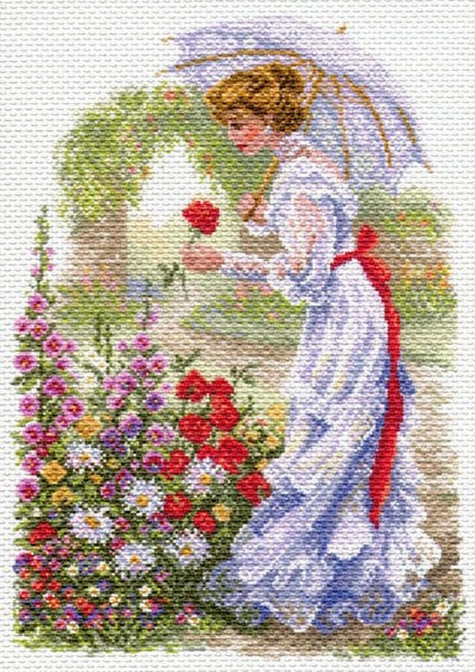 Рисунок на ткани «В цветущем саду»