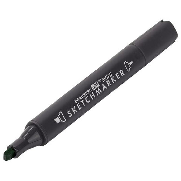 Маркер для скетчинга двусторонний 1 мм - 6 мм BRAUBERG ART CLASSIC, цвет: темный травяной — картинка 5
