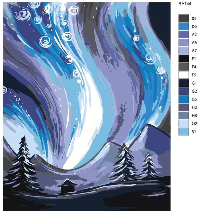 Картина по номерам «Полуночное сияние» — картинка 2