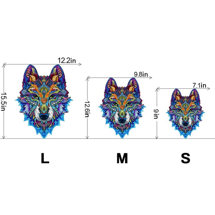Деревянные пазлы «Снежный Волк XL», Woodbests — картинка 3
