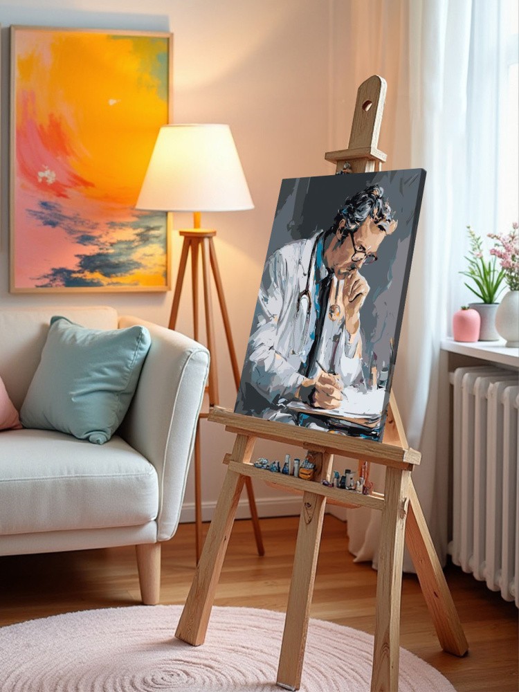 Картина по номерам Медицина портрет мужчины доктора арт — картинка 10