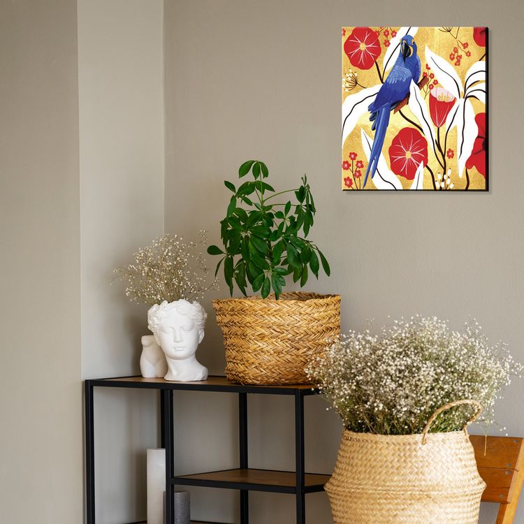 Картина по номерам с поталью «Синий попугай» — картинка 4