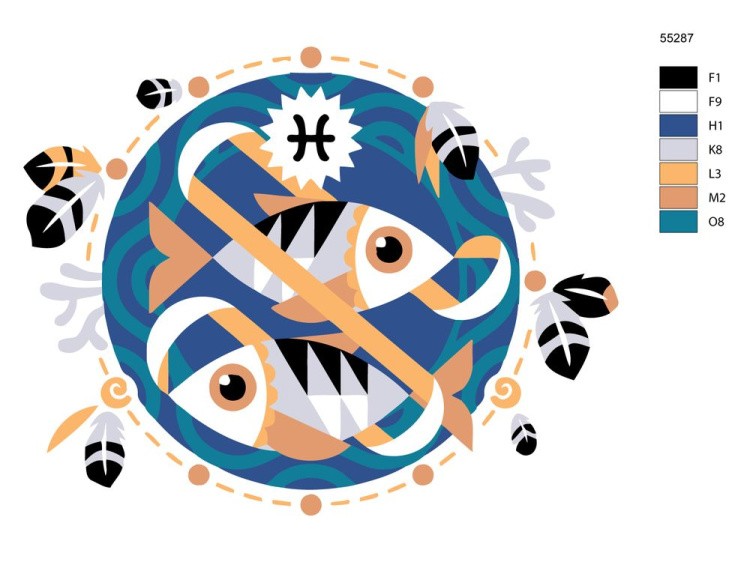 Картина по номерам «Знак зодиака. Рыбы» — картинка 2