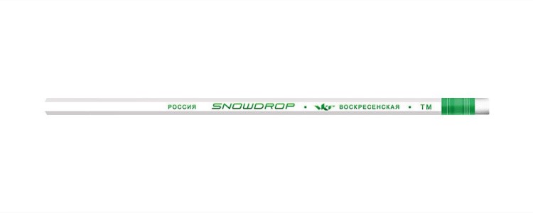 Карандаш графитный ВКФ «Snowdrop» с ластиком ТМ (HB), шестигранный
