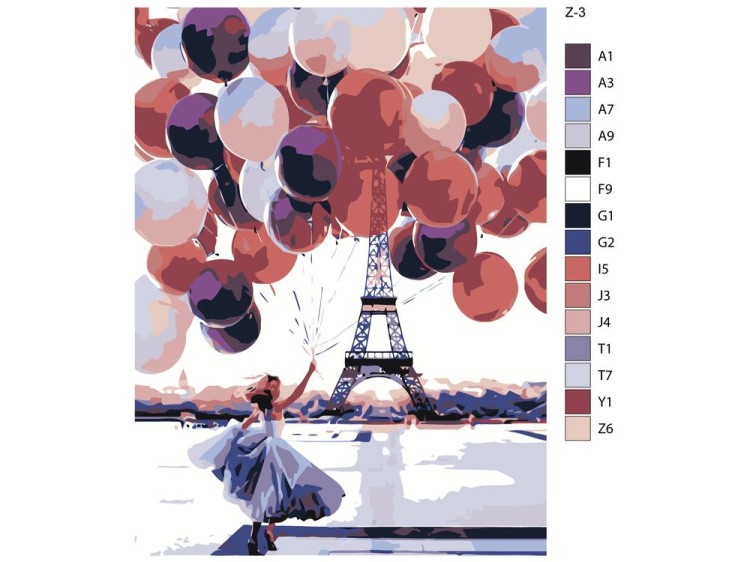 Картина по номерам «Воздушные шарики» — картинка 2