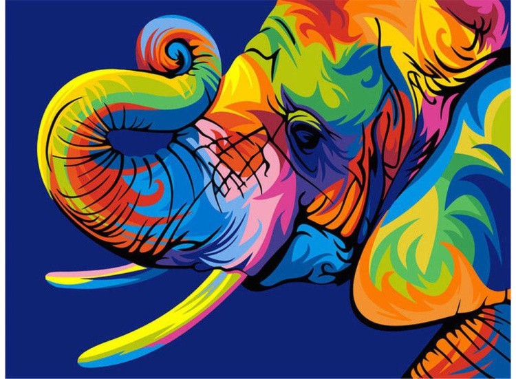 Картина цветным песком «Слон»