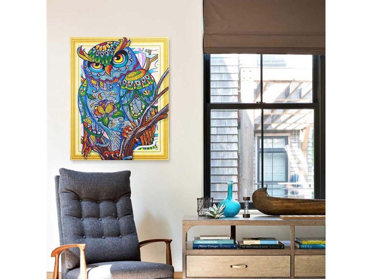 Алмазная вышивка 5D «Мудрая сова» — картинка 7