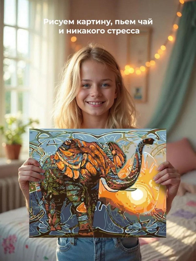 Картина по номерам «Слон» — картинка 7