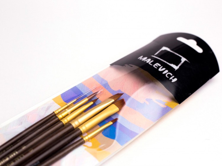 Набор кистей из синтетики Малевичъ «Клод» (6 кистей) — картинка 2