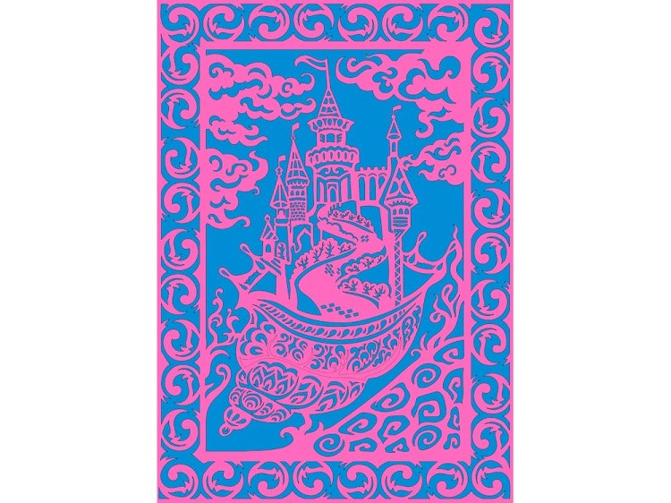 Вытынанка «Морской замок» (розовый) — картинка 3