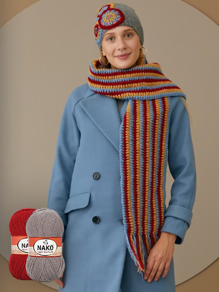 Пряжа NAKO Super inci Narin (Нако Супер инси нарин), (1175), красный, 5 шт. по 100 г — картинка 14