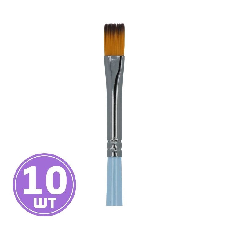 Кисть синтетика №04, плоская, 10 шт., короткая ручка, Vista-Artista