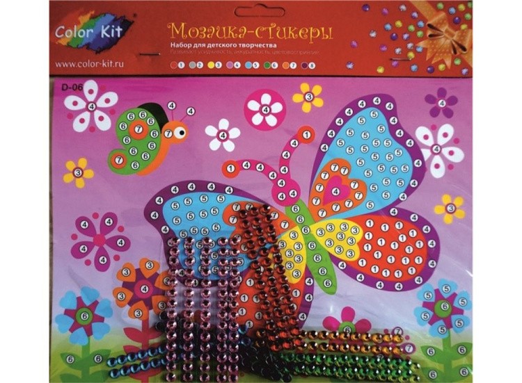 Мозаика из стикеров «Бабочка на лугу» — картинка 3