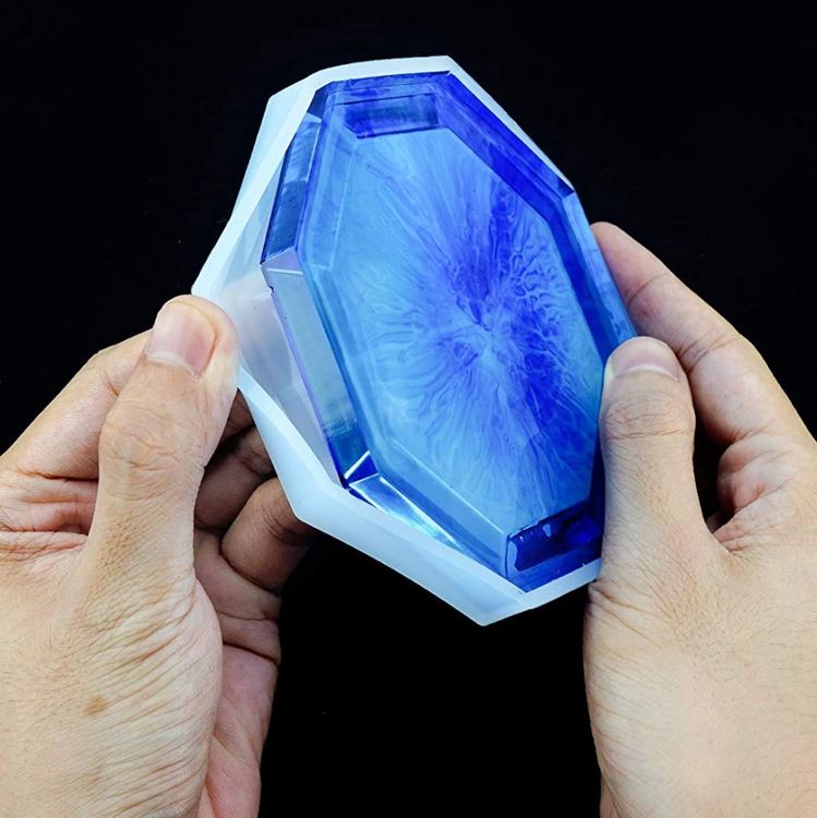 Силиконовый молд Epoxy Master для эпоксидной смолы подстаканник тарелка - восьмиугольник, 11x11 см — картинка 3