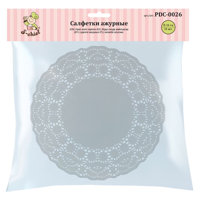 Салфетки ажурные, 26 см, 10 шт., S-CHIEF — картинка 2