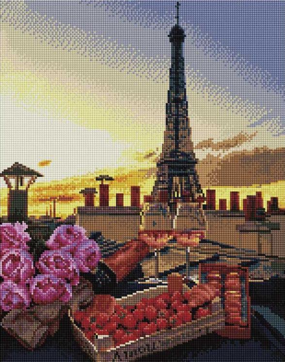 Алмазная вышивка «Закат в Париже»