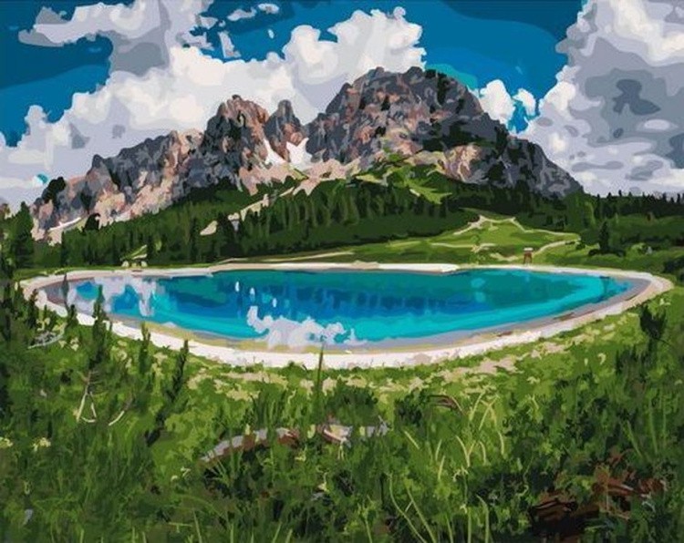 Картина по номерам «Лазурное озеро»