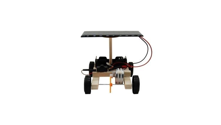 Деревянный конструктор с мотором «Машинка на солнечной батарее» — картинка 2