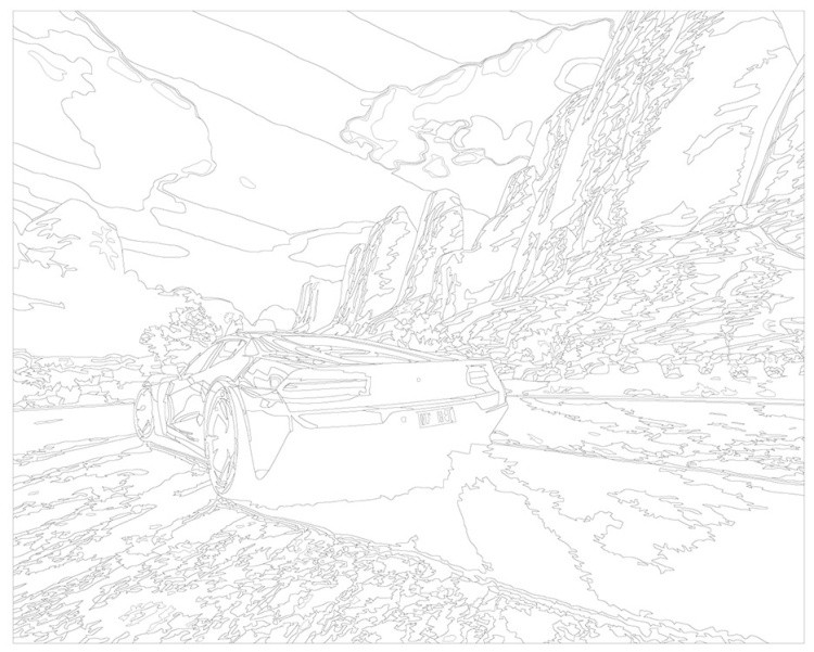 Картина по номерам «Машины: Феррари в каньоне» — картинка 3