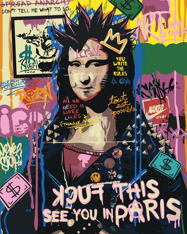 Картина по номерам «Pop Art Поп-арт: Мона Лиза панк»