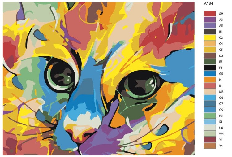 Картина по номерам «Яркий кот» — картинка 2