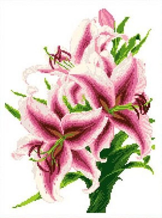Рисунок на ткани «Лилия»