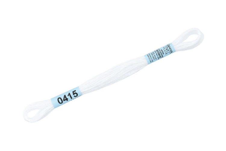 Нитки для вышивания Gamma мулине, 24 шт. по 8 м, цвет: 0415 белый — картинка 2