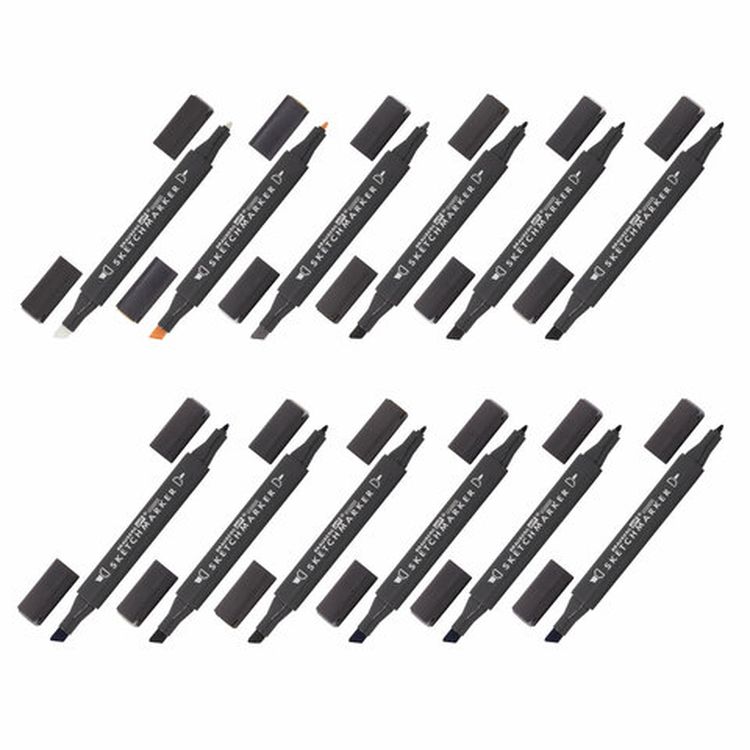 Маркеры для скетчинга двусторонние 1 мм - 6 мм BRAUBERG ART CLASSIC, цвет: серые цвета — картинка 3