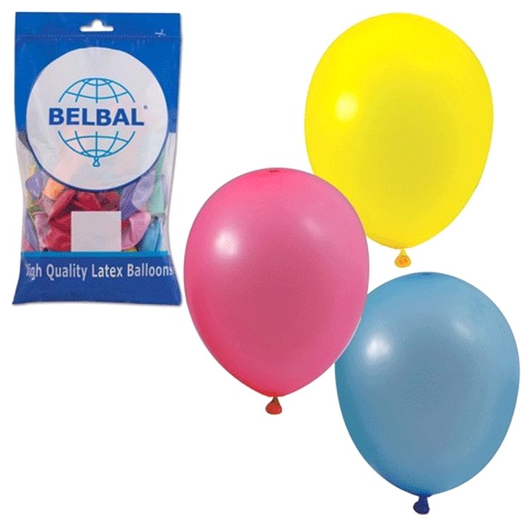 Шары воздушные 10&quot; (25 см), комплект 50 шт., 14 цветов — картинка 2