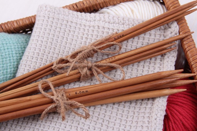 Спицы 5-ти комплектнык, бамбук, d 2 мм, 20 см, карамельные, Gamma — картинка 4