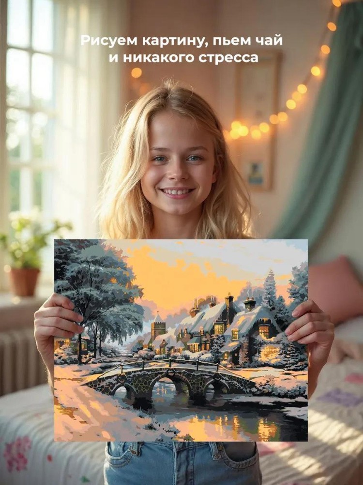 Картина по номерам «Зимняя сказка» — картинка 7