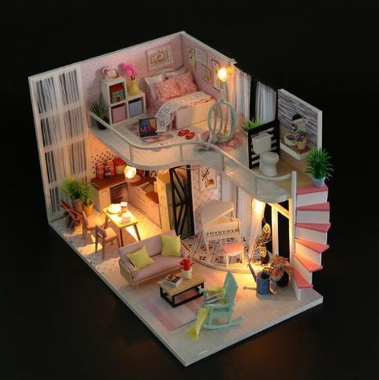 Сборная модель Румбокс. Миниатюрный Розовый домик — картинка 3