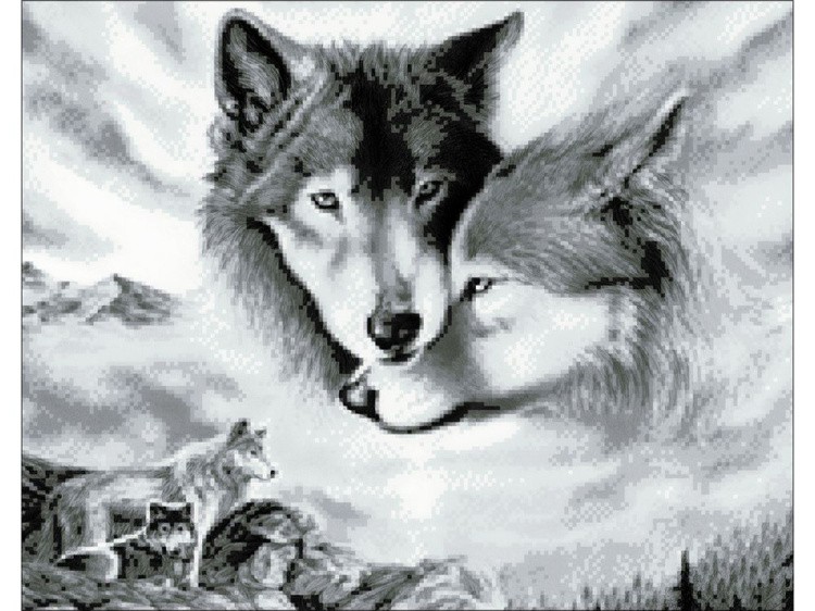 Алмазная вышивка «Волчья любовь» — картинка 2