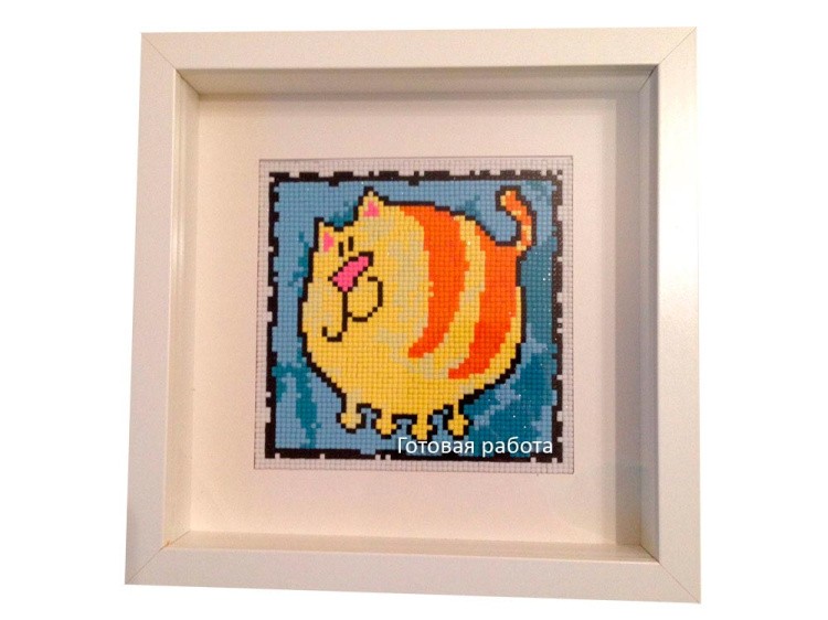 Алмазная вышивка «Толстый полосатый кот» — картинка 2