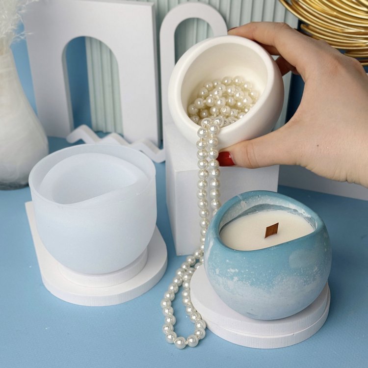 Силиконовый молд - Контейнер для свечей, d9x7см, 1 шт. — картинка 2