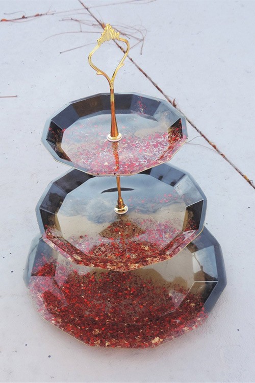 Силиконовый молд Epoxy Master заготовка для фруктовницы граненая, 21 см — картинка 7