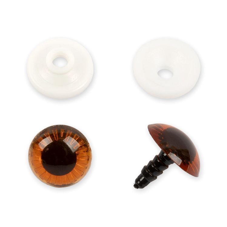 Глаза пластиковые с фиксатором (с лучиками), коричневые, d 20 мм, 50 шт., HobbyBe