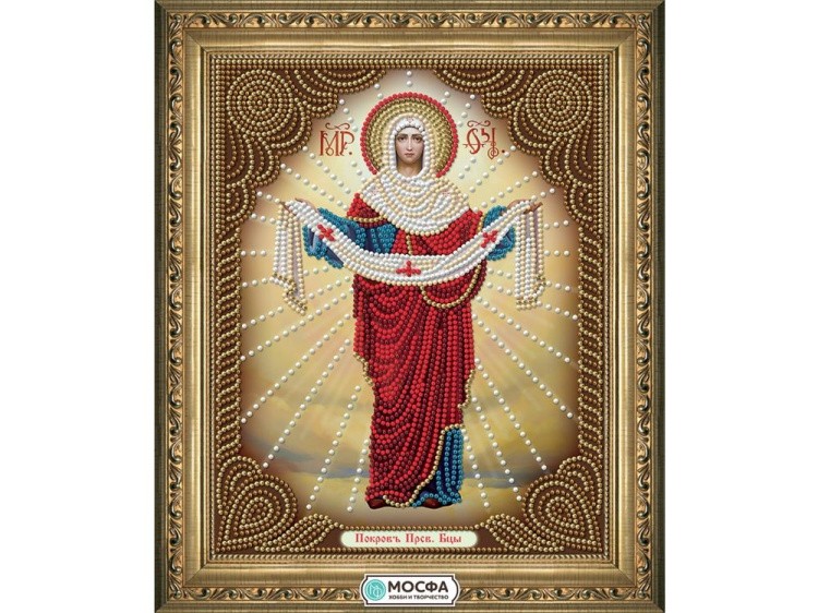 Схема для вышивки бисером «Икона Покров Пресвятой Богородицы»