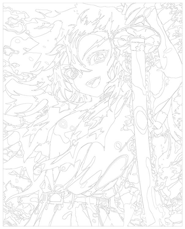 Картина по номерам «Аниме: Герой с огненным мечом» — картинка 3