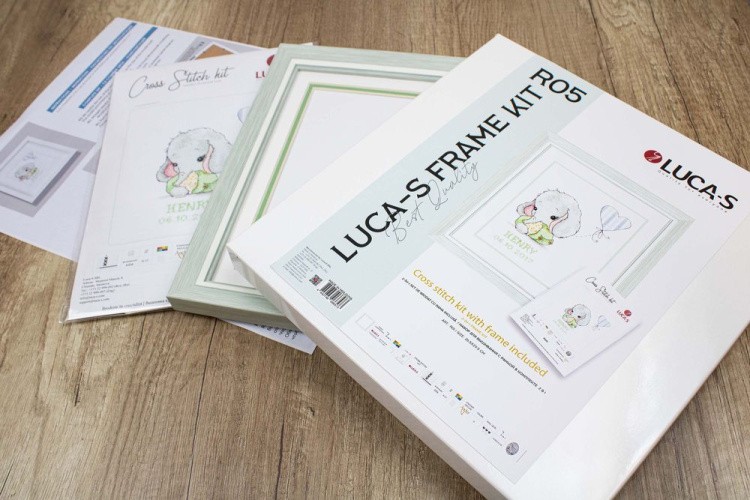 Набор для вышивания с рамкой «Слоненок в зеленых тонах» — картинка 3