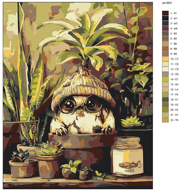 Картина по номерам Гарри Поттер милая мандрагора в очках — картинка 2