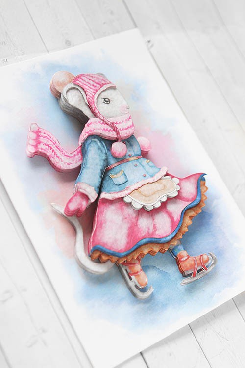 Папертоль «Мышка на льду» — картинка 2