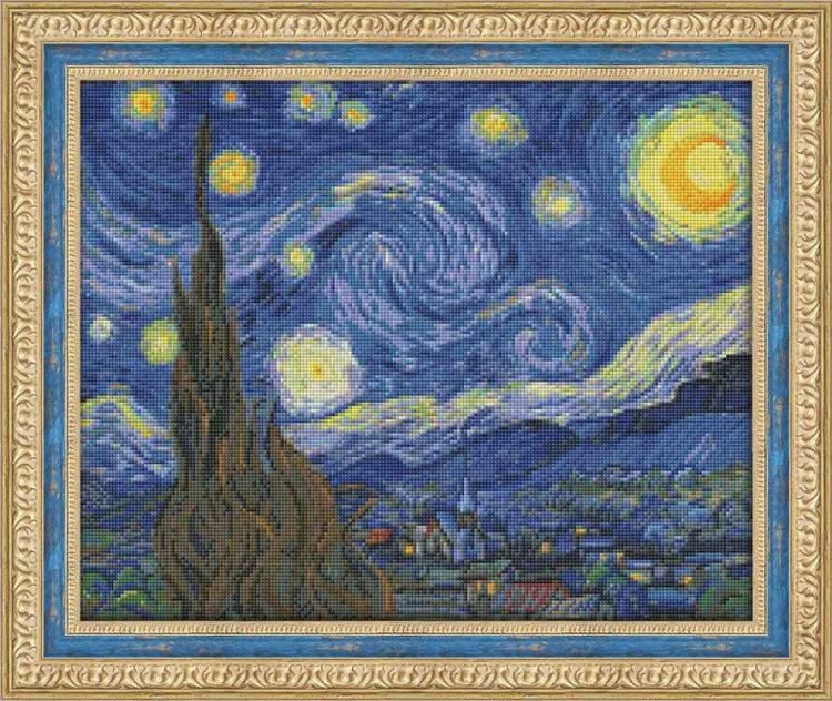Алмазная вышивка «Звездная ночь» Ван Гога — картинка 2
