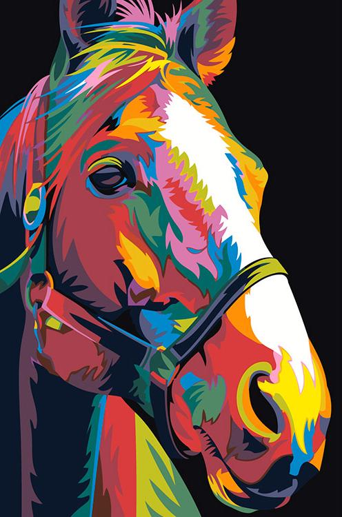 Картина по номерам «Радужная лошадь»