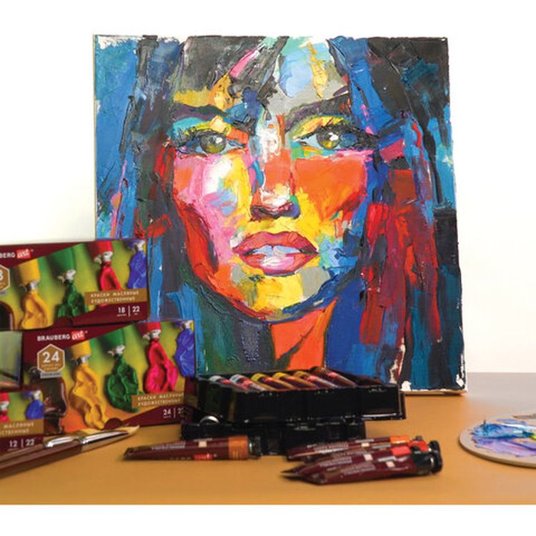 Краска масляная художественная BRAUBERG ART PREMIERE 170 мл, проф. серия, белила цинковые — картинка 4