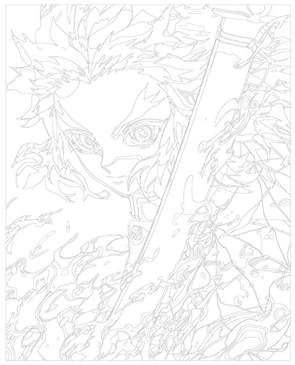 Картина по номерам «Аниме: Герой с огненным мечом 2» — картинка 3