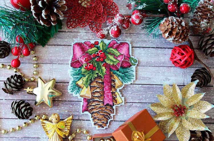 Набор для вышивания «Новогодняя шишка» — картинка 3