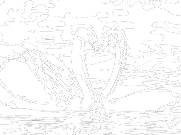 Картина по номерам «Пара лебедей» — картинка 3